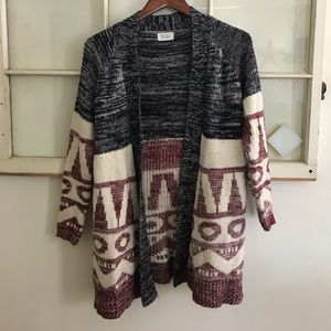 Aztec print knit cardigan